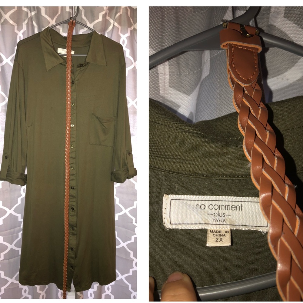 Button up dress with belt